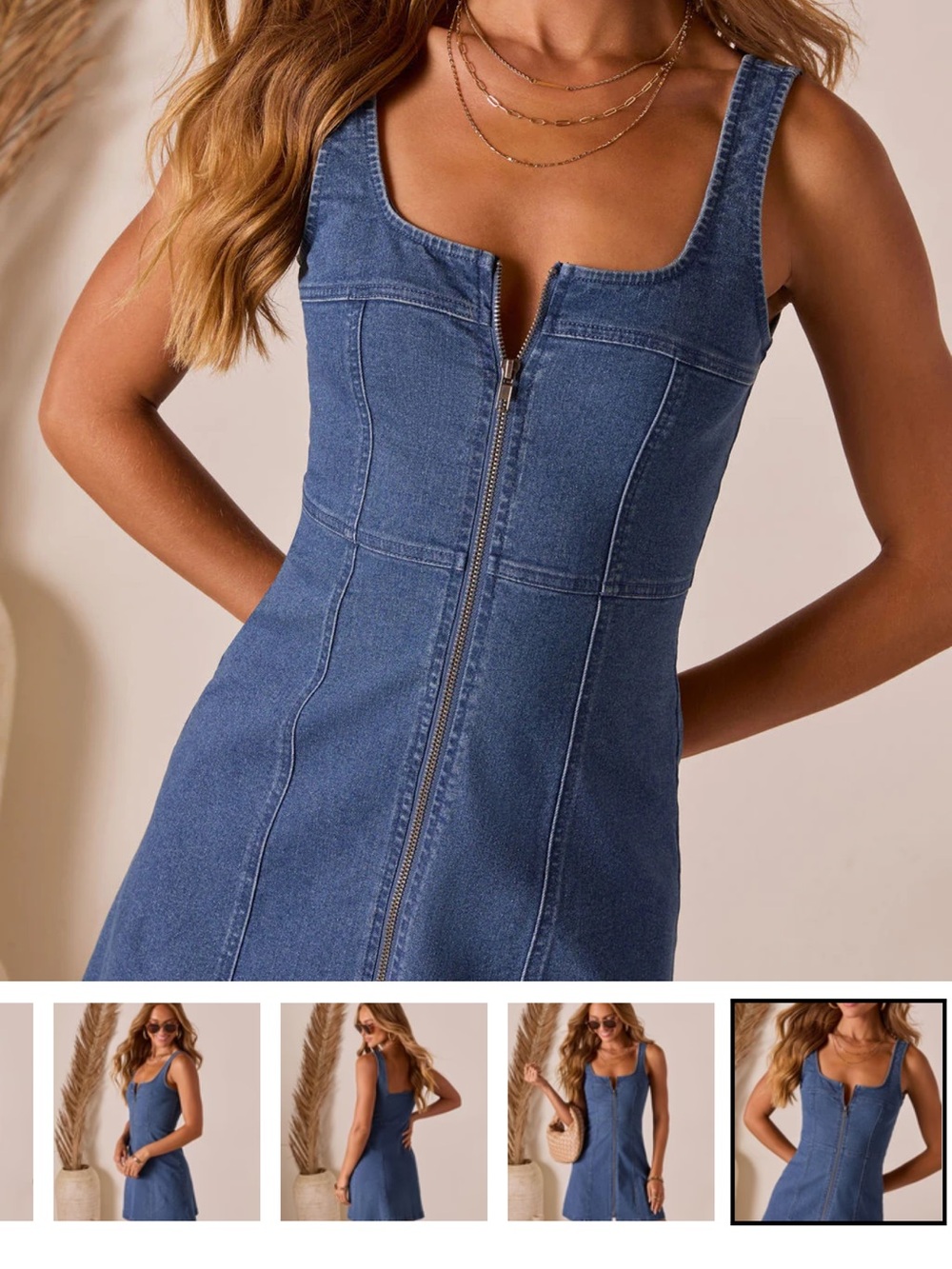 Vici Kallena Denim Mini Dress in Blue - Picture 2 of 4